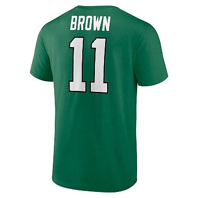 Men's Fanatics Branded A.J. Brown Kelly Green Philadelphia Eagles Player Icon Name & Number T-Shirt