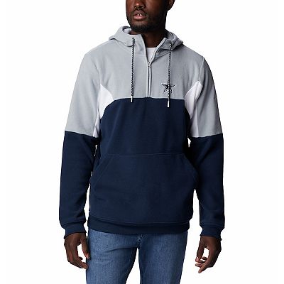 Men s Columbia Navy Dallas Cowboys Lodge Fleece Quarter Zip Hoodie