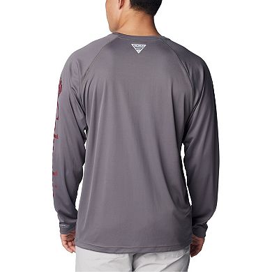 Men's Columbia Charcoal Texas A&M Aggies Terminal Tackle Omni-Shade Raglan Long Sleeve T-Shirt