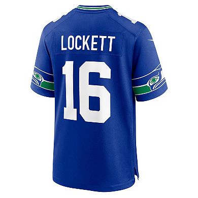 Men's Nike Tyler Lockett Royal Seattle Seahawks Throwback Player Game Jersey