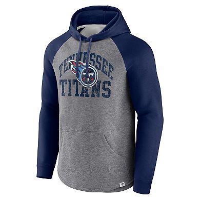 Men's Fanatics Branded Heather Gray Tennessee Titans Favorite Arch Raglan Pullover Hoodie