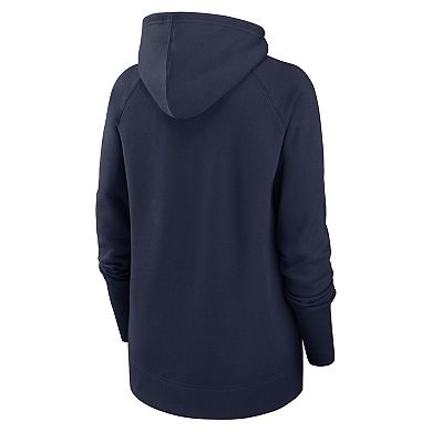 Women's Nike Navy Tennessee Titans Asymmetrical Raglan Full-Zip Hoodie
