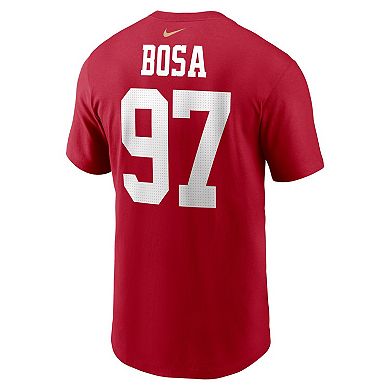 Men's Nike Nick Bosa Scarlet San Francisco 49ers Player Name & Number T-Shirt