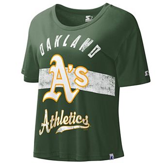 Women's Starter Green Oakland Athletics Record Setter Crop Top
