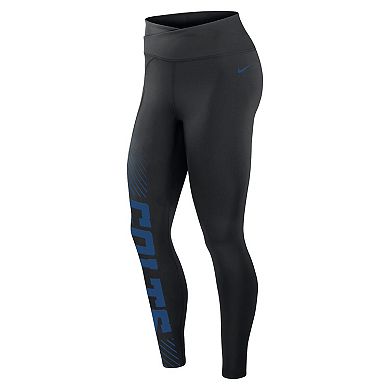 Women's Nike Black Indianapolis Colts Yard Line Crossover Leggings
