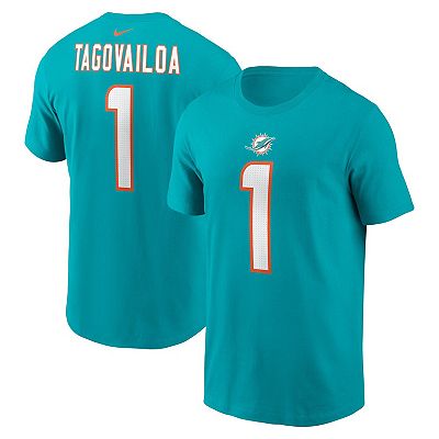 Men's Nike Tua Tagovailoa Aqua Miami Dolphins Player Name Number