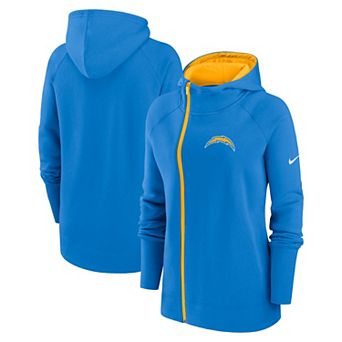 Women's Nike Powder Blue Los Angeles Chargers Asymmetrical Raglan Full-Zip Hoodie