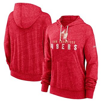 Women's Nike Scarlet San Francisco 49ers Rewind Gym Vintage Pullover Hoodie