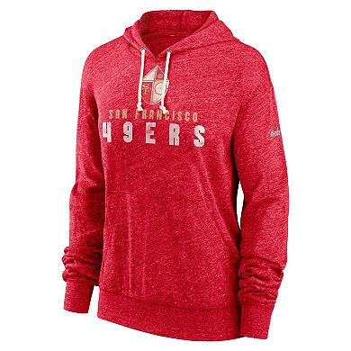 Women's Nike Scarlet San Francisco 49ers Rewind Gym Vintage Pullover Hoodie