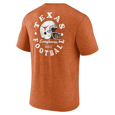 Men's Fanatics Branded Heather Texas Orange Texas Longhorns Old-School Bold Tri-Blend T-Shirt