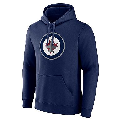 Men's Fanatics Branded Navy Winnipeg Jets Primary Logo Pullover Hoodie