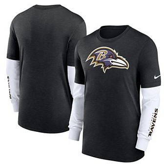 Men's Nike Heather Black Baltimore Ravens Slub Fashion Long Sleeve T-Shirt