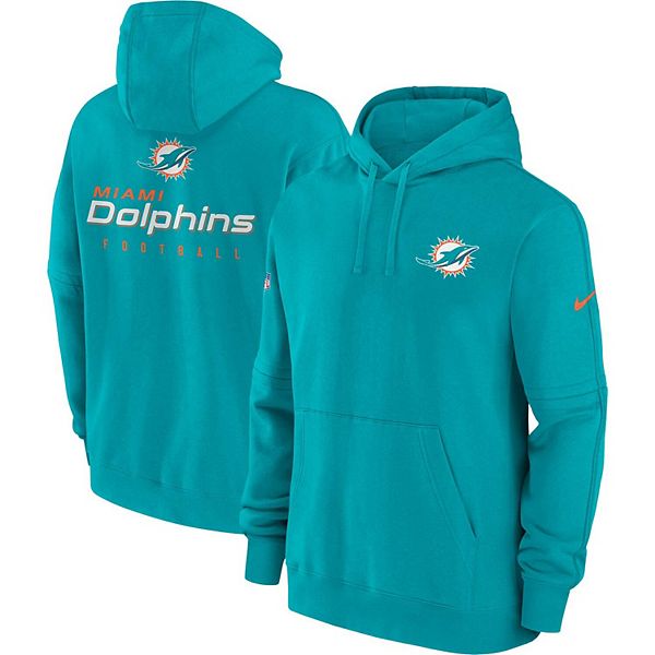 Men's Nike Aqua Miami Dolphins Sideline Club Fleece Pullover Hoodie