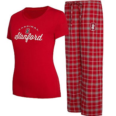 Women's Concepts Sport Cardinal/Gray Stanford Cardinal Arctic T-Shirt & Flannel Pants Sleep Set