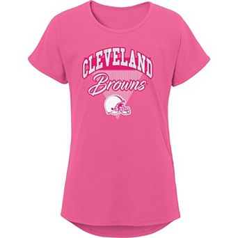 Girls Youth Pink Cleveland Browns Playtime Dolman T-Shirt