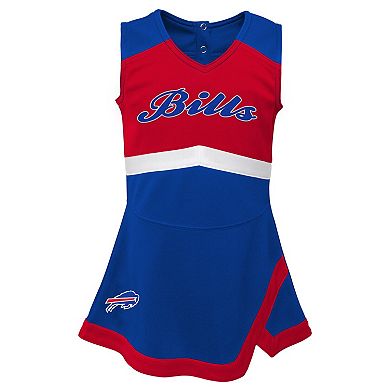 Girls Toddler Royal Buffalo Bills Cheer Captain Dress with Bloomers