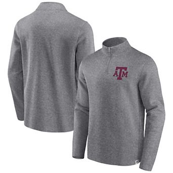 Men's Fanatics Branded Heather Gray Texas A&M Aggies Vintage Fleece Quarter-Zip Jacket