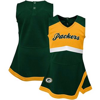 Girls Infant Green Green Bay Packers Cheer Captain Jumper Dress