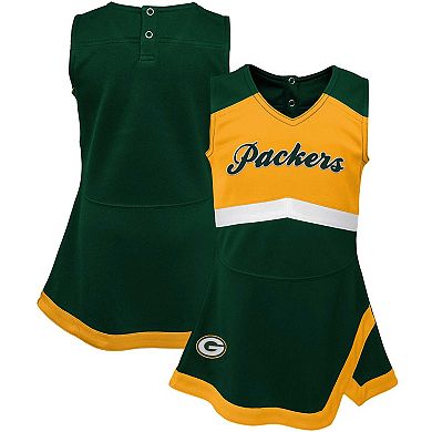 Girls Infant Green Green Bay Packers Cheer Captain Jumper Dress
