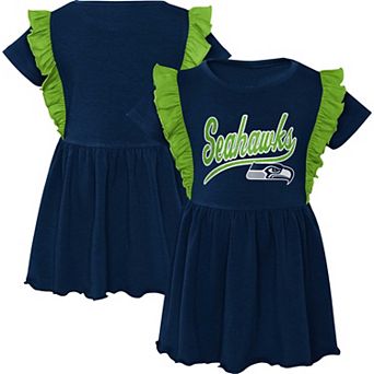 Girls Preschool College Navy Seattle Seahawks Too Cute Tri-Blend Dress