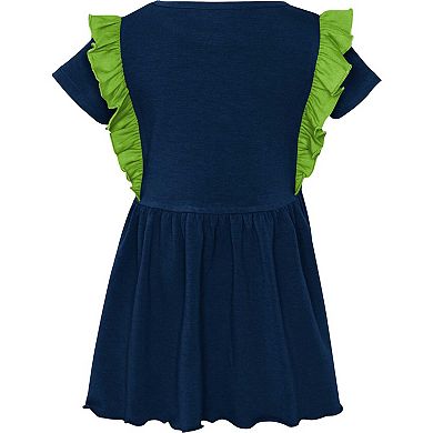 Girls Preschool College Navy Seattle Seahawks Too Cute Tri-Blend Dress