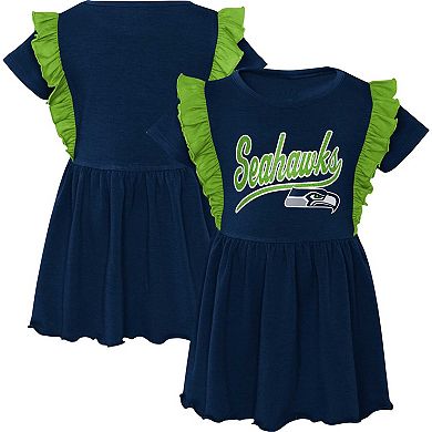 Girls Preschool College Navy Seattle Seahawks Too Cute Tri-Blend Dress