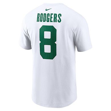 Youth Nike Aaron Rodgers White New York Jets Legacy Player Name & Number T-Shirt