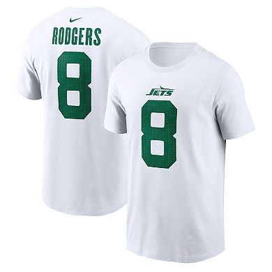 Youth Nike Aaron Rodgers White New York Jets Legacy Player Name & Number T-Shirt