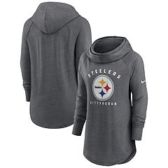 Women's Cuce Black Pittsburgh Steelers Sequin Logo V-Neck Pullover  Sweatshirt 