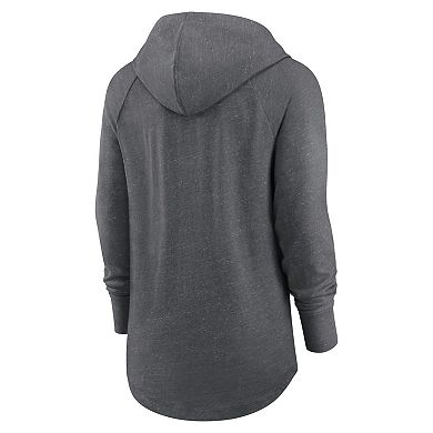 Women's Nike Heather Charcoal Pittsburgh Steelers Raglan Funnel Neck Pullover Hoodie