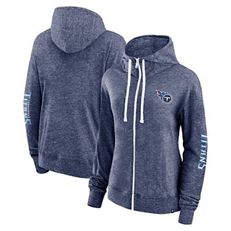 Women's Fanatics Branded Heather Navy Tennessee Titans Opening Coin Flip Hoodie Full-Zip Sweatshirt