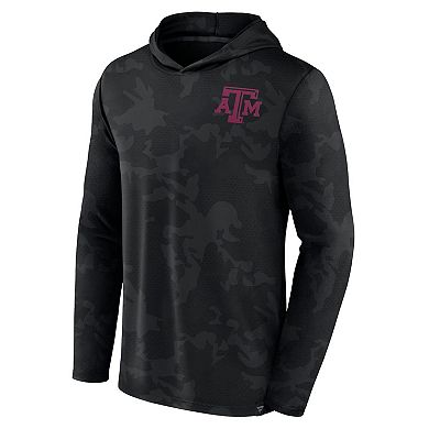 Men's Fanatics Branded  Black Texas A&M Aggies Camo Hoodie Long Sleeve T-Shirt
