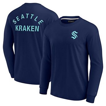 Unisex Fanatics Signature Deep Sea Blue Seattle Kraken Super Soft Long Sleeve T-Shirt