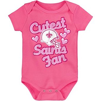 Girls Newborn & Infant Pink New Orleans Saints Cutest Fan Hearts Bodysuit