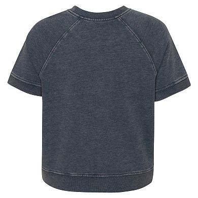 Girls Juniors Heather Charcoal Los Angeles Rams Cheer Squad Raglan T-Shirt