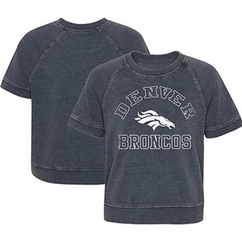 Girls Juniors Heather Charcoal Denver Broncos Cheer Squad Raglan T-Shirt