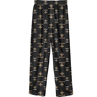Youth Black New Orleans Saints Team-Colored Printed Pajama Pants