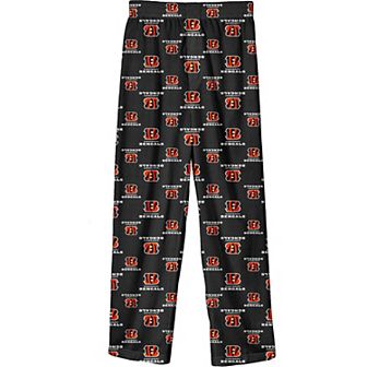 Youth Black Cincinnati Bengals Team-Colored Printed Pajama Pants