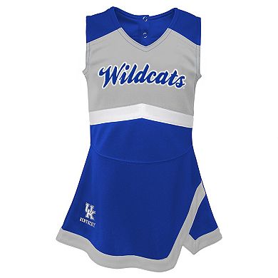 Girls Preschool Royal/Gray Kentucky Wildcats Two-Piece Cheer Captain Jumper Dress & Bloomers Set