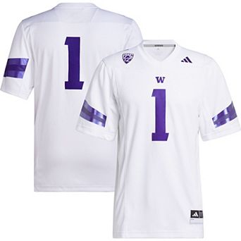 Men's adidas #1 White Washington Huskies Premier Football Jersey