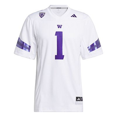 Washington Huskies Football Merch Men's Adidas #1 Purple