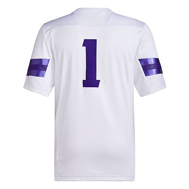 Men's adidas #1 White Washington Huskies Premier Football Jersey