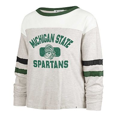 Women's '47  Oatmeal Michigan State Spartans Vault All Class Lena Long Sleeve T-Shirt