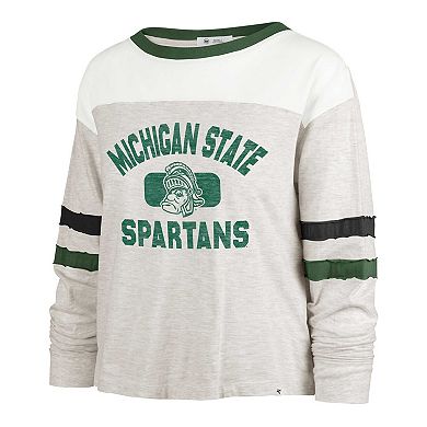 Women's '47 Oatmeal Michigan State Spartans Vault All Class Lena Long Sleeve T-Shirt