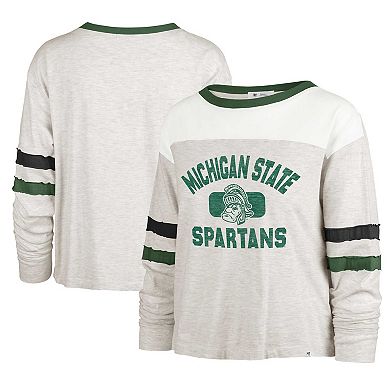 Women's '47  Oatmeal Michigan State Spartans Vault All Class Lena Long Sleeve T-Shirt