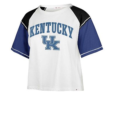 Women's '47 White Kentucky Wildcats Serenity Gia Cropped T-Shirt