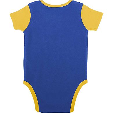 Newborn & Infant Royal/Gold Los Angeles Rams Home Field Advantage Three-Piece Bodysuit, Bib & Booties Set