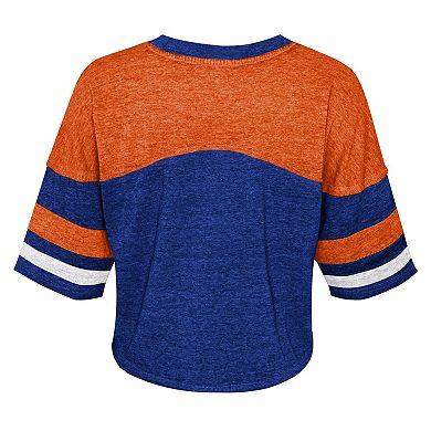 Girls Youth Royal Florida Gators Sunday Friday Sleeve Stripe Jersey T-Shirt