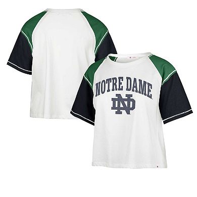 Women's '47 White Notre Dame Fighting Irish Serenity Gia Cropped T-Shirt