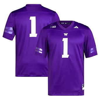 Men's adidas #1 Purple Washington Huskies Premier Football Jersey